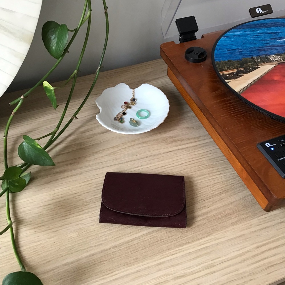 Vintage Cognac Brown/red Leather Wallet